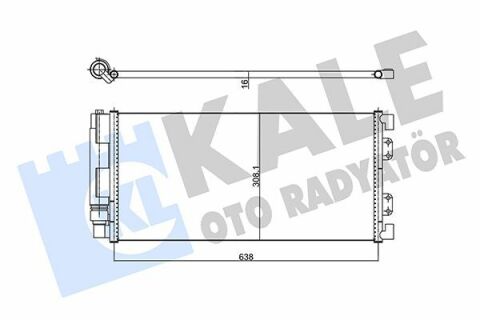 KALE LANDROVER Радіатор кондиціонера Freelander 1.8/2.5 01-