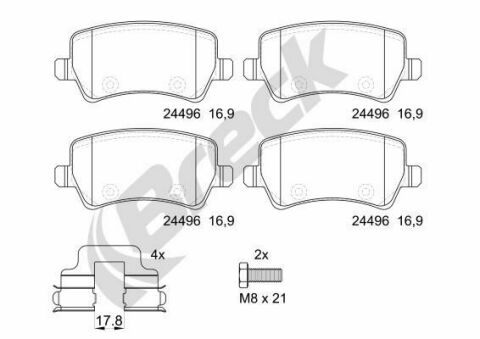 Тормозные колодки (задние) Land Rover Range Rover 11-/Volvo S80/V70 06- (TRW)