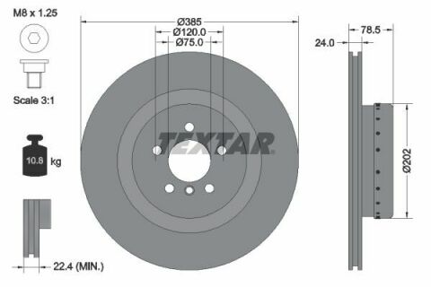 Диск тормозной (задний) BMW X5 (E70)/X6 (E71) 06-14 (385x24) PRO+