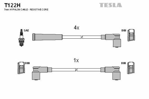 Кабель зажигания к-кт TESLA Аналог T368S Skoda Favorit 1,3 -92