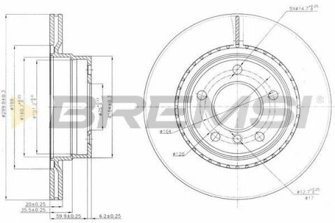 Тормозной диск зад. BMW 1 (E81/E87)/3 (E90/E91) 03-(300x20) (замена на CD7549V)