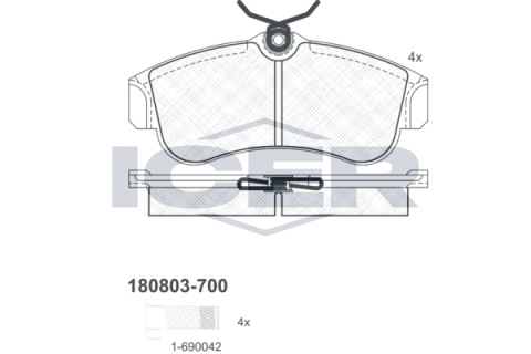 Колодки гальмівні (передні) Nissan Primera 90-02/Almera 00-06