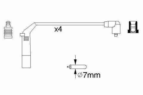 Провід запалювання Hyundai Accent II 1.3/1.5 00-05 (к-кт)