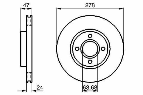 Диск гальмівний передній SCORPIO 2.9I 278 24 22.2 FORD