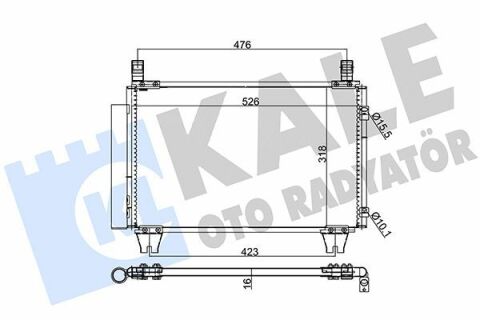 KALE TOYOTA Радиатор кондиционера Yaris 1.0/1.3 05-