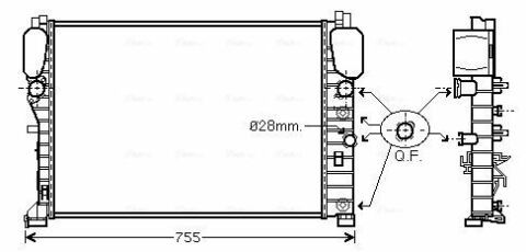 Радиатор охлаждения W211 E200/500 02-DB