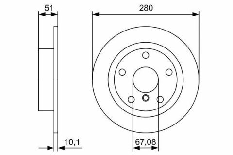 Диск тормозной (задний) BMW 2 (F44-46)/X1 (F48) /i3 Hybrid 13-(280x10)