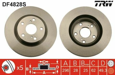 Тормозной диск перед. Camry/Lexus ES 06-2.0-3.5