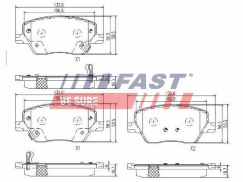 Колодки гальмівні дискові передні комплект FIAT Tipo 15- Колодки гальмівні дискові передні комплект FIAT Tipo 15-