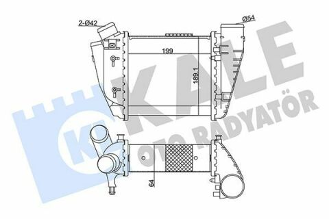 KALE VW Интеркулер Audi A4 2.5TDI 00-