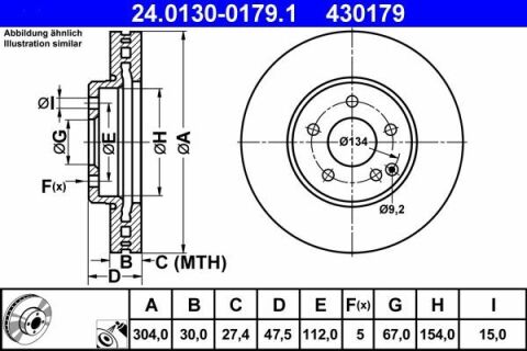 Диск тормозной (передний) MB E-class (W211/S211) 03-09 (304x30)