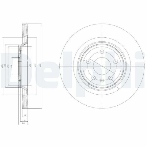Диск тормозной (задний) (к-кт 2шт) Audi A4/A5 08-17/Q5 08-(330х22) (вент.)