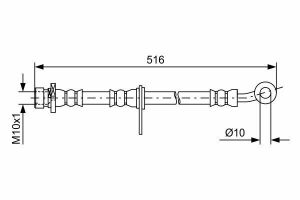 Шланг гальмівний передній лівий HONDA ACCORD -15