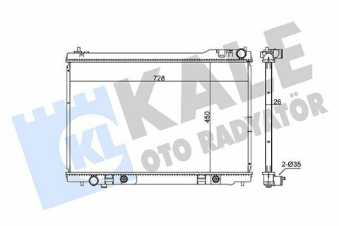 KALE NISSAN Радиатор охлаждения FX45 4.5 03-