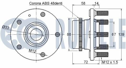 Ступица заднія с подшип. і датчиком abs tucson 2,0crdi 04-. kia sportage