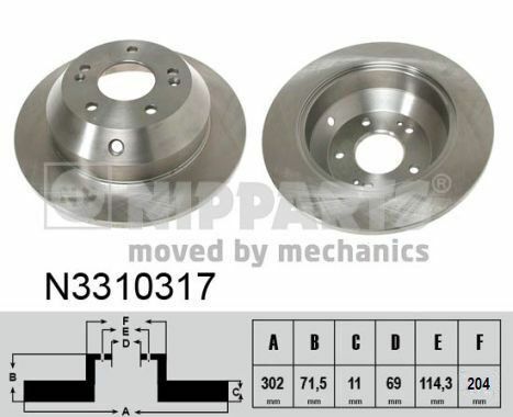 Диск гальмівний задній HYUNDAI Santa Fe CM 06-12, Santa Fe DM 12-18, Grand Santa Fe 12-18; KIA Sorento XM 09-15