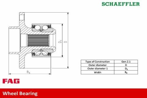 Подшипник ступицы (передней) Skoda Fabia 99-/Roomster 06- (+ABS)