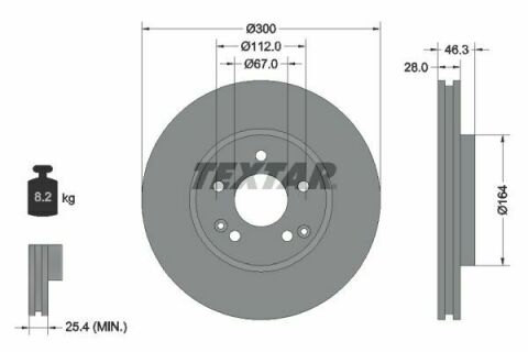 Диск тормозной (передний) MB C-class (W203/CL203/S203)/E (W210/S210) 96-07 (300x28) PRO+