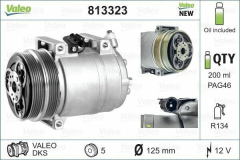 Компрессор кондиционера Ford Focus/C-Max/Kuga 1.4-2.5 04-/Volvo C30/S40/V50 1.6 05-12