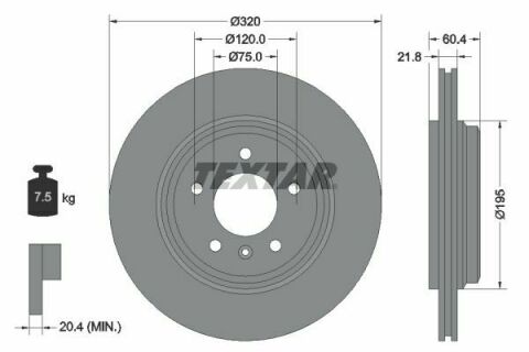 Диск гальмівний (задній) BMW 3 (E46) 2.5-3.0i/3.0d 00-07 (320x21.8) PRO