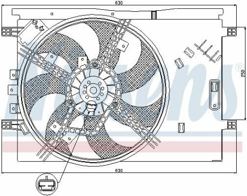 Вентилятор радиатора Corsa D, Fiat Grande Punto, Punto 0.9/1.4 06- OPEL