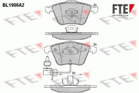 Колодки тормозные (передние) Audi A4/A6/A8 02-(с датчиками)