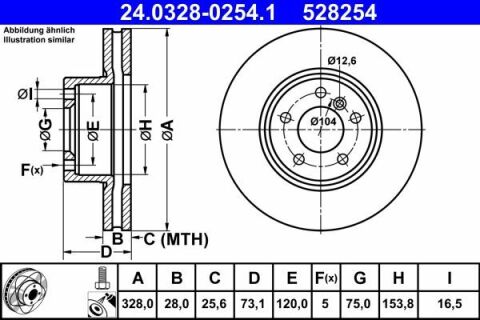 Диск гальмівний (передній) BMW X3 (F25)/X4 (F26) 10- (328x28) B47/N20/N47/N57