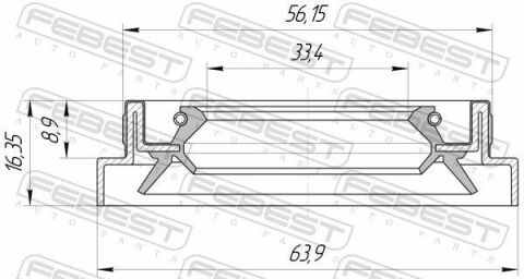 Сальник піввісі 35x56x8.9x16.4 (перед.) Mazda 3/5/6 03-