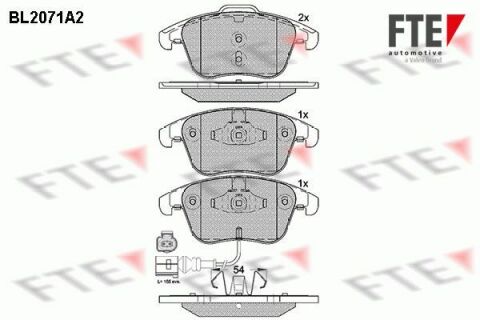 Колодки тормозные (передние) VW Tiguan/Sharan 07-(с датчиком)