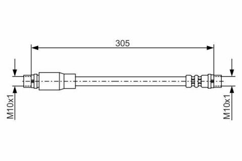 Шланг тормозной (передний) Audi A4 00-09 (L=305mm)