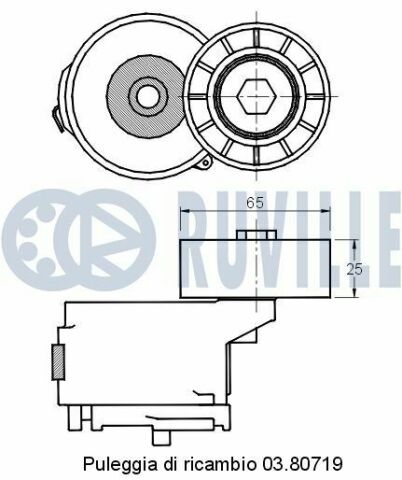 Натяжной ролик astra h, vectra c 1,9cdti 04- fiat doblo 1,6-2,0d