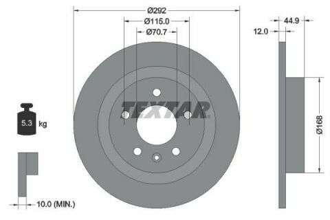 Диск тормозной (задний) Chevrolet Cruze/Opel Astra J 09- (292x12) PRO