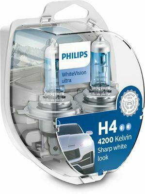 Лампа H4 WhiteVision ultra +60% (4200K) 12V 60/55W P43t-38 SP 2 pc.