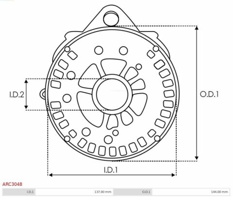 Діодний міст генератора (з кришкою генератора) 1.9dCi / 1.9dCi + 2.2dCi