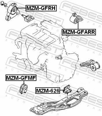 Подушка двигателя (передняя) Mazda 626 97-02