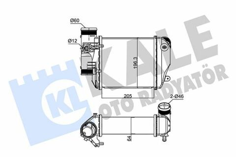 KALE VW Интеркулер слева Audi A6 2.7/3.0TDI 04-