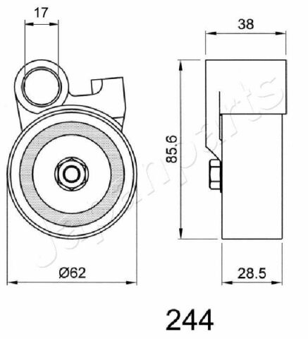 JAPANPARTS TOYOTA Ролик натяж. ремня ГРМ LAND CRUISER 4,2TD 95.01-