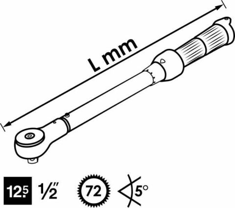 Ключ динанометричний (1/2"/20-120 Nm)