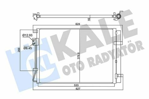 KALE KIA Радиатор кондиционера c осушителем RIO IV 17-