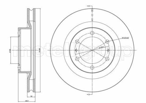 Диск тормозной (передний) Toyota Land Cruiser 200/ Prado 08- (338x32)