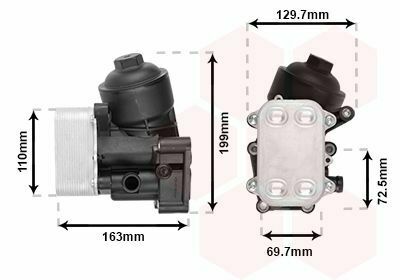 Корпус масляного фильтра (с радиатором) VW Polo/Skoda Fabia 1.2 TDi 09-