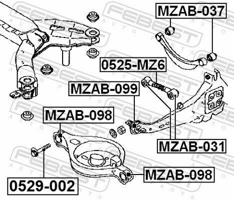 Сайлентблок заднього важеля Mazda 6 02-07