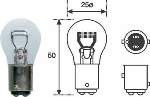 Автолампа P21/5W 12V 21/5W BAY15d Standard