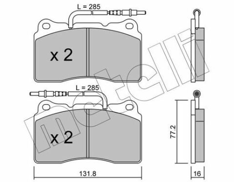 Колодки гальмівні (передні) Citroen C8 02-/Peugeot 208 12-/ 3008 09-17/ 607/807 02- (з датчиками)