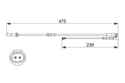 Датчик зносу гальмівних колодок (передніх) BMW X1 (F48)/X2 (F39) 13- (L=475mm)