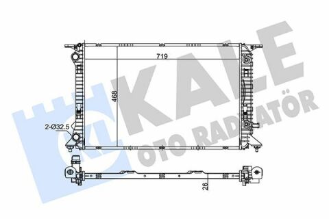 KALE VW Радіатор охолодження Audi A4/5/6, Q5 2.0 09-