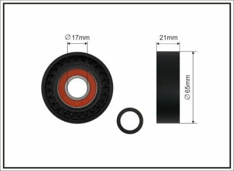 Ролик генератора BMW 3(E46)/5 (E60/61)/7 (E65/66/67)/ X5 (E53) 2.0d/2.5d/3.0d 02- (натяжной) (65x21)