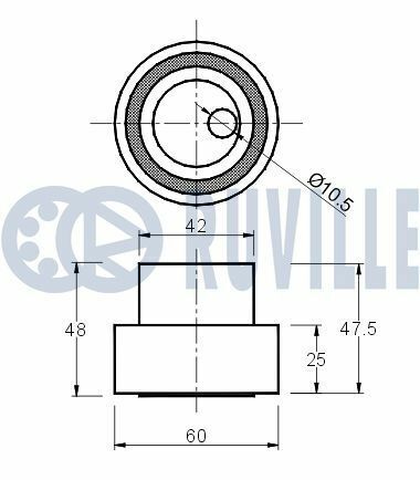 RUVILLE FIAT Натяжний ролик основний CROMA 2,0iT, TIPO 1.6 -91,1.8 93- , ALFA ROMEO