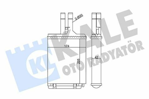 KALE OPEL Радиатор отопления Vectra B