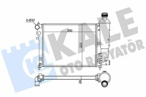 KALE CITROEN Радіатор охолодження Saxo, Peugeot 106 II 1.0/1.6 96-04
